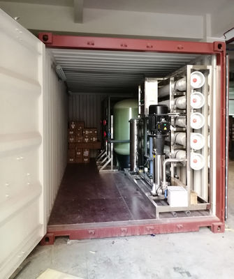 50000GPD Pertanian Industri Reverse Osmosis Sistem RO Dari Instalasi Pengolahan Air Sumur Bawah Tanah Di Kontainer Seluler